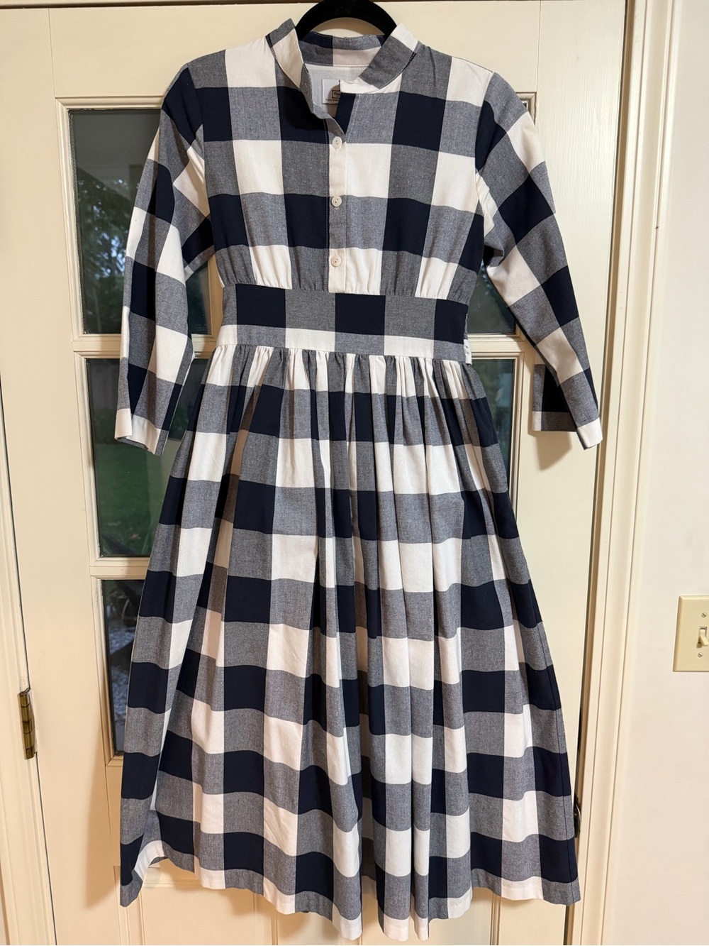 Dainty Jewells Navy and White Buffalo Check Midi Dress